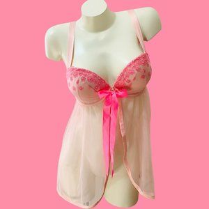 Victoria's Secret Lingerie BABYDOLL Pink 36D